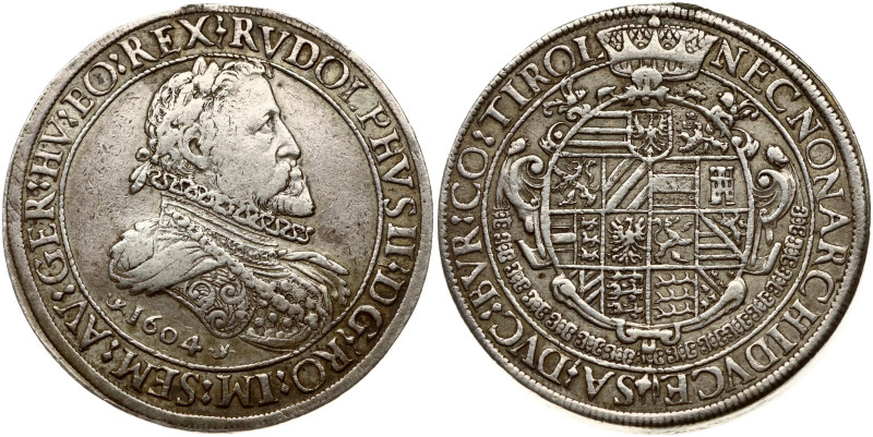Holy Roman Empire, Tyrol. Rudolf II (1576-1612). 2 Talers 1604, Hall. Silver 56....