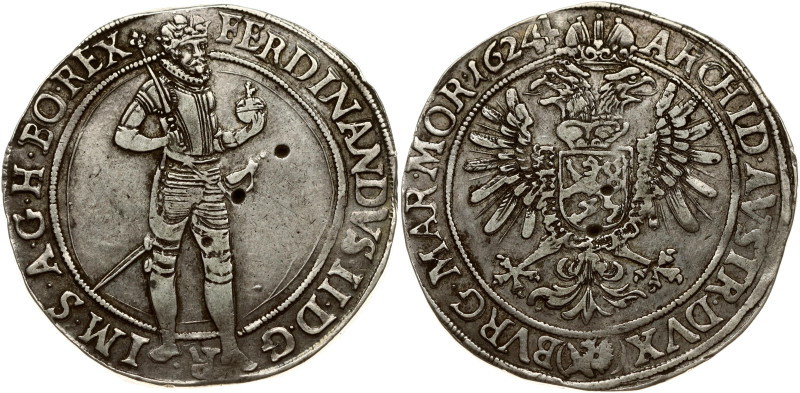 Holy Roman Empire, Bohemia. Ferdinand II (1619-1637). Taler 1624 Prague. Silver ...