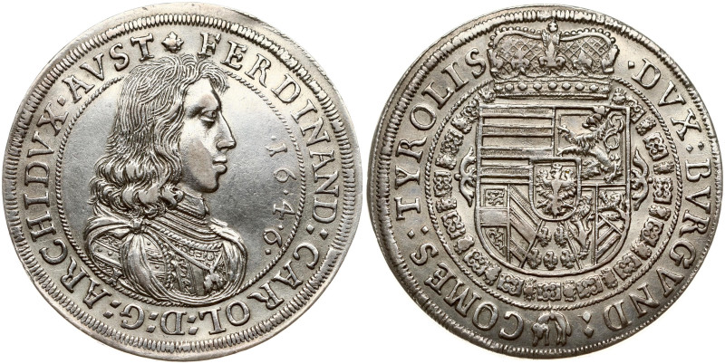 Holy Roman Empire, Tyrol. Ferdinand Karl (1646-1662). Taler 1646, Hall. Silver 2...