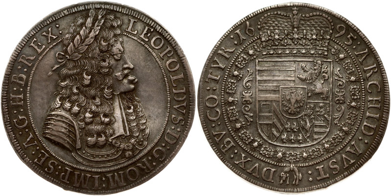 Holy Roman Empire, Tyrol. Leopold I (1657-1705). Taler 1695 Hall. Silver 28.39 g...