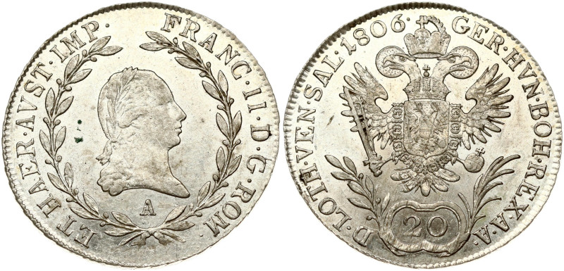 Austria. Franz II (I) (1792-1835). 20 Kreuzer 1806 A. Silver. KM-2140