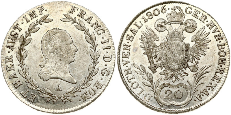 Austria. Franz II (I) (1792-1835). 20 Kreuzer 1806 A. Silver. KM-2140