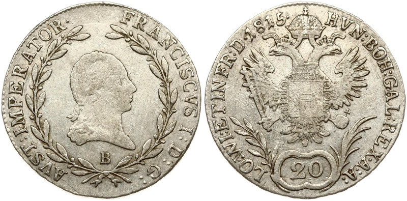 Austria. Franz II (1792-1835). 20 Kreuzer 1815 B. Silver 5.96 g. KM-2142