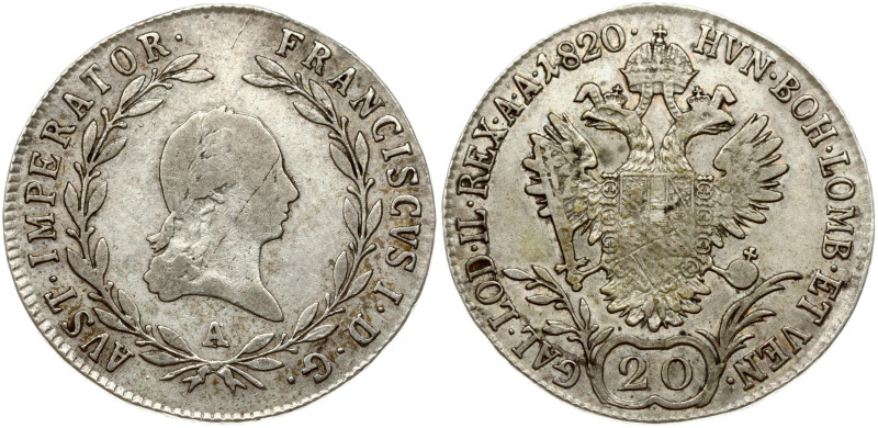 Austria. Franz II (1792-1835). 20 Kreuzer 1820 A. Silver 6.57 g. KM-2143