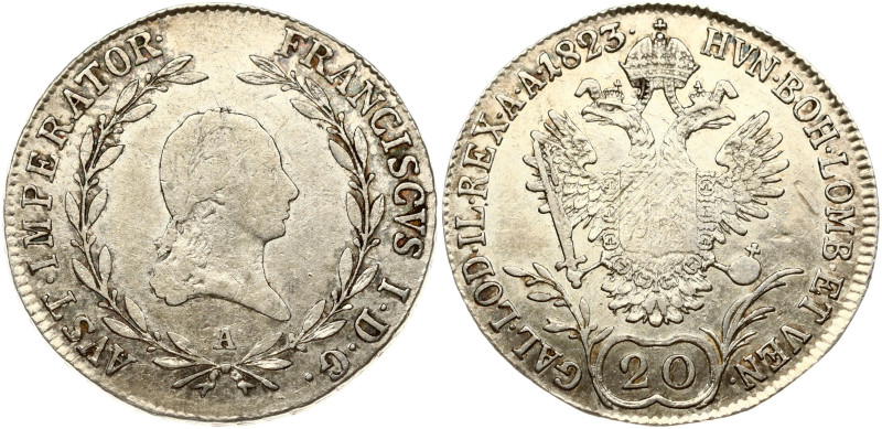 Austria. Franz II (1792-1835). 20 Kreuzer 1823 A. Silver 5.92 g. KM-2143
