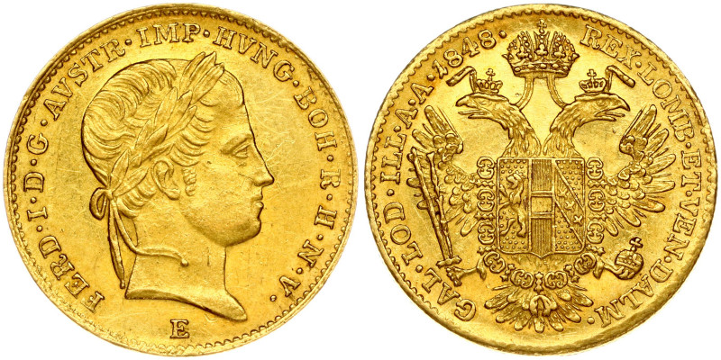 Austria. Ferdinand I (1835-1848). Ducat 1848 E, Karlsburg. Gold 3.48g. Fr. 226; ...