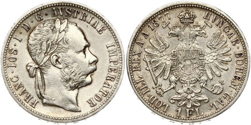 Austria. Franz Joseph I (1848-1916). 1 Florin 1877. Silver 12.26 g. KM-2222.