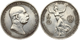 Austria 5 Corona 1908 60 Years of Reign