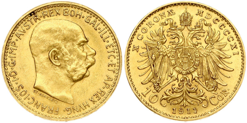 Austria. Franz Joseph I (1848-1916). 10 Corona 1910. Gold 3.38 g. Fr. 513.