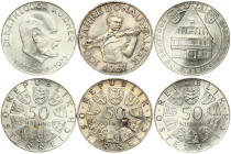 Austria 50 Schilling (1967-1973) Commemorative issue Lot of 3 Coins