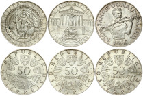 Austria 50 Schilling (1967-1970) Commemorative issue Lot of 3 Coins