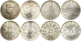 Austria 25 Schilling (1957-1973) Commemorative issue Lot of 4 Coins