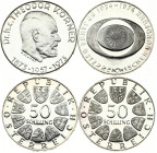 Austria 50 Schilling (1973-1974) Commemorative issue Lot of 2 Coins