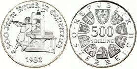 Austria 500 Schilling 1982 500 Years of Austrian Printing