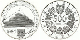 Austria 500 Schilling 1984 100th Anniversary - Commercial Shipping on Lake Constance
