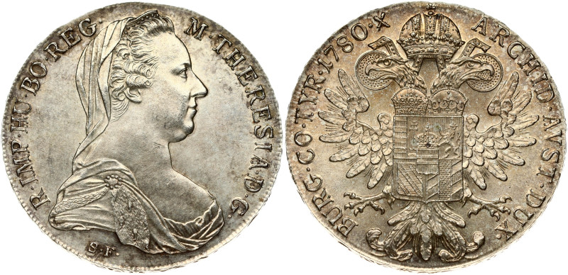 Austria. Maria Theresia Taler 1780 SF Restrike. Silver. (Strike date: 1986 - ). ...