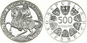 Austria 500 Schilling 1986 250th Anniversary - Birth of Prince Eugene of Savoy