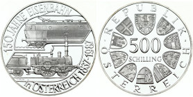 Austria 500 Schilling 1987 150th Anniversary - Austrian Railroad