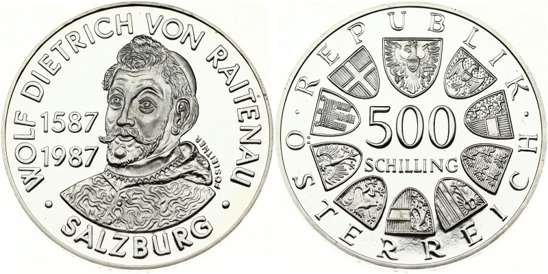 Austria 500 Schilling 1987 400th Anniversary - Birth of Salzburg's Archbishop vo...