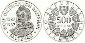 Austria 500 Schilling 1987 400th Anniversary - Birth of Salzburg's Archbishop von Raitenau