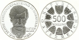 Austria 500 Schilling 1988 100th Anniversary - Victor Adler and Christian Socialist Party