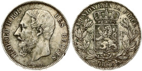Belgium 5 Francs 1868