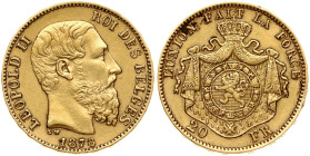 Belgium 20 Francs 1878