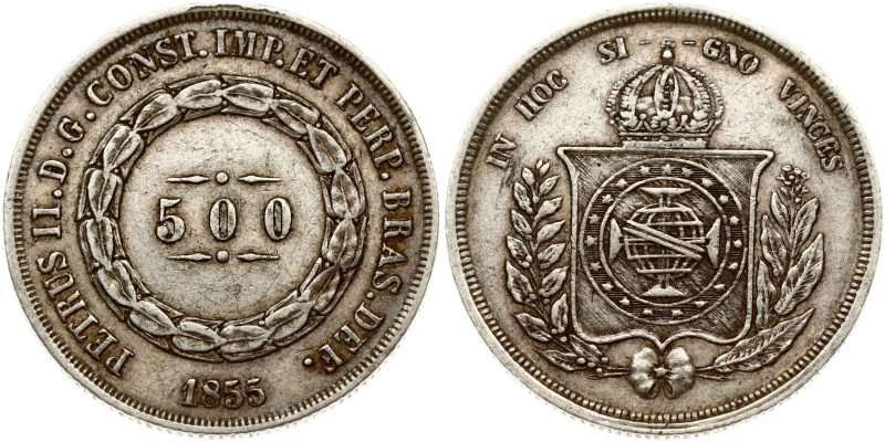 Brazil. Pedro II (1831-1889). 500 Reis 1855. Silver 6.28 g. KM-464