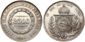 Brazil 2000 Reis 1864