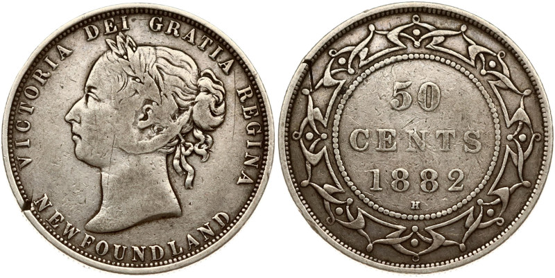 Canada, Newfoundland. Victoria (1855-1901). 50 Cents 1882 H. Silver 11.55 g. KM-...