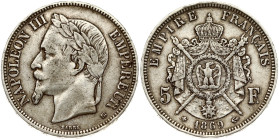 France 5 Francs 1869 BB