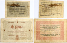 Hungary 30 Krajczar 1849 & 5 Forint 1848 Lot of 2 Banknotes