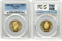 Hungary 8 Forint - 20 Francs 1880 KB PCGS MS62 ONLY 2 COINS IN HIGHER GRADE