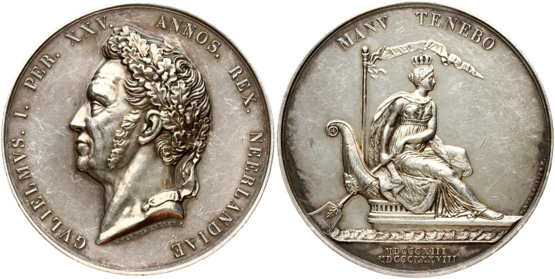 Netherlands. Willem I (1815-1840). Medal 1838 25 Years of Reign, by D. van der K...