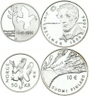 Norway 50 Kroner 1995 & Finland 10 Euro 2006 Lot of 2 Coins