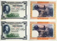 Spain 100 Pesetas 1925 Lot of 2 Banknotes