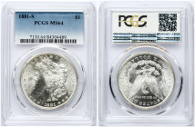 USA Morgan Dollar 1881 S PCGS MS 64