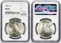 USA 1 Dollar 1923 Philadelphia NGC MS 63