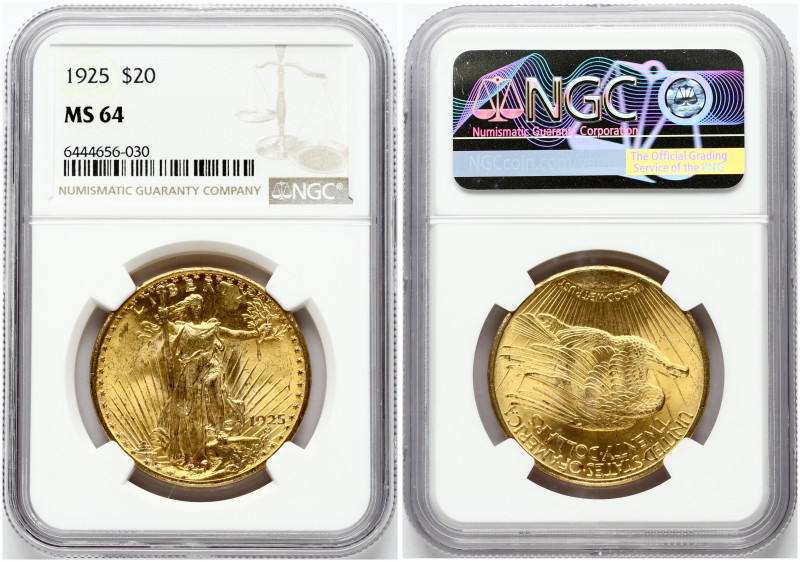 USA. 20 Dollars 1925, Philadelphia. Saint-Gaudens - Double Eagle. Gold 33.43g. F...
