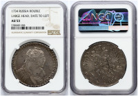 Russia Rouble 1734 NGC AU 53