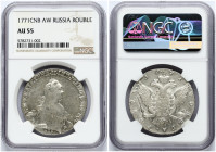 Russia Rouble 1771 СПБ-TI-АШ NGC AU 55 ONLY 2 COINS IN HIGHER GRADE