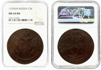 Russia 5 Kopecks 1793 KM NGC MS 64 BN ONLY 4 COINS IN HIGHER GRADE