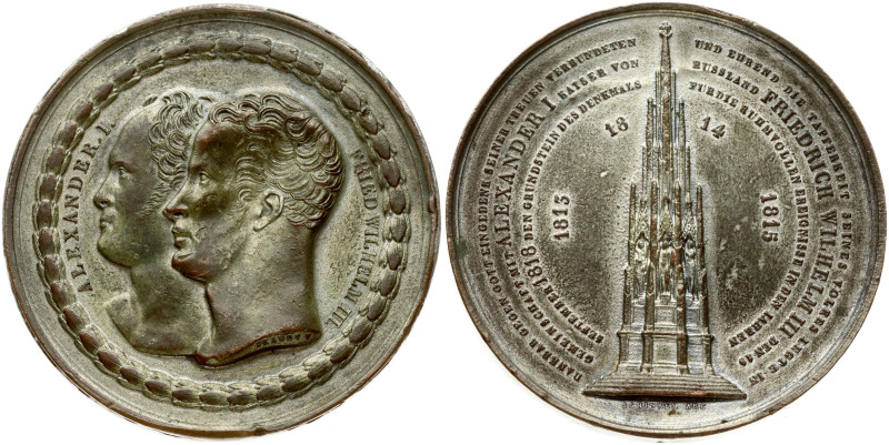 Rossica, Prussia. Medal 1815 Foundation of Monument in Honour of Napoleonic Wars...