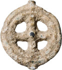 (s. I a.C.). Galia. Rouelle (moneda rueda). Plomo. 1,52 g. EBC.