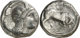 (410-400 a.C.). Lucania. Thourioi. Didracma. (S. 435 sim) (CNG. I, 1259). 7,48 g. MBC.