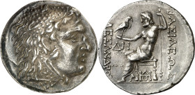 (120-90 a.C.). A nombre de Alejandro Magno. Tracia. Odessos. Tetradracma. (S. falta) (CNG. III, 1587). En campo del reverso letras semi borradas. 16,5...