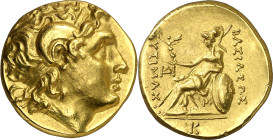 Reino de Tracia. Lisimaco (323-281 a.C.). Calchedon. Estátera de oro. (S. 6813 var). 8,47 g. EBC.