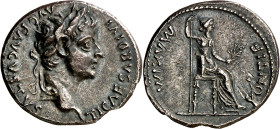 (después 16 d.C.). Tiberio. Denario. (Spink 1763) (S. 16a) (RIC. 30). 3,65 g. EBC-.