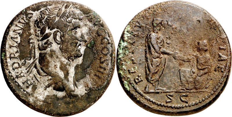 (130-133 d.C.). Adriano. Sestercio. (Spink 3630 var) (Co. 1236) (RIC. 1827). Acu...