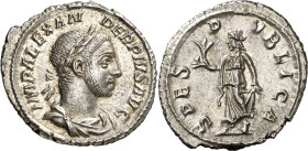 (232 d.C.). Alejandro Severo. Denario. (Spink 7927 var) (S. 543) (RIC. 254). 2,72 g. EBC.